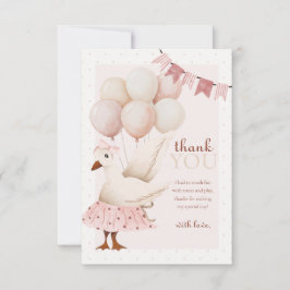 Cartão De Agradecimento Um Bobo ganso primeiro aniversario de pasta cor-de