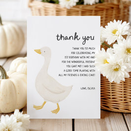 Cartão De Agradecimento Um Bobo Goose primeiro aniversario Obrigado