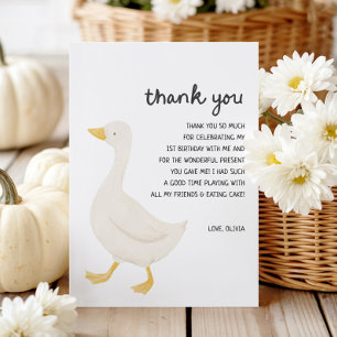 Cartão De Agradecimento Um Bobo Goose primeiro aniversario Obrigado