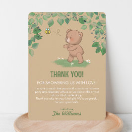 Cartão De Agradecimento Um Chá de fraldas De Cubo De Urso