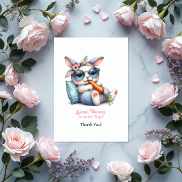 Cartão De Agradecimento Um Coelhinho Está A Caminho Do Chá de fraldas