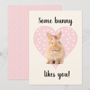 Cartão De Agradecimento Um coelhinho gosta de você