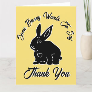 Cartão De Agradecimento Um coelhinho quer dizer obrigado Macaroon Yellow