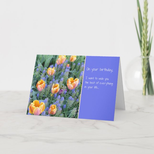 Cartão De Agradecimento Um desejo de aniversário para o melhor... (Frente)