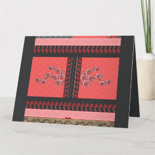 Cartão De Agradecimento um design de papel de parede vermelho e preto