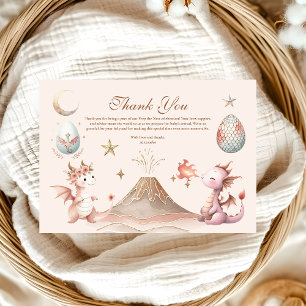 Cartão De Agradecimento Um Dragão Pequeno está no Caminho Chá de fraldas