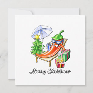 Cartão De Agradecimento Um Feliz Natal em Sunshade e Tree
