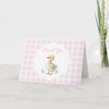 Um Ganso Bobo Menina de Gingham Rosa Primeiro Aniv