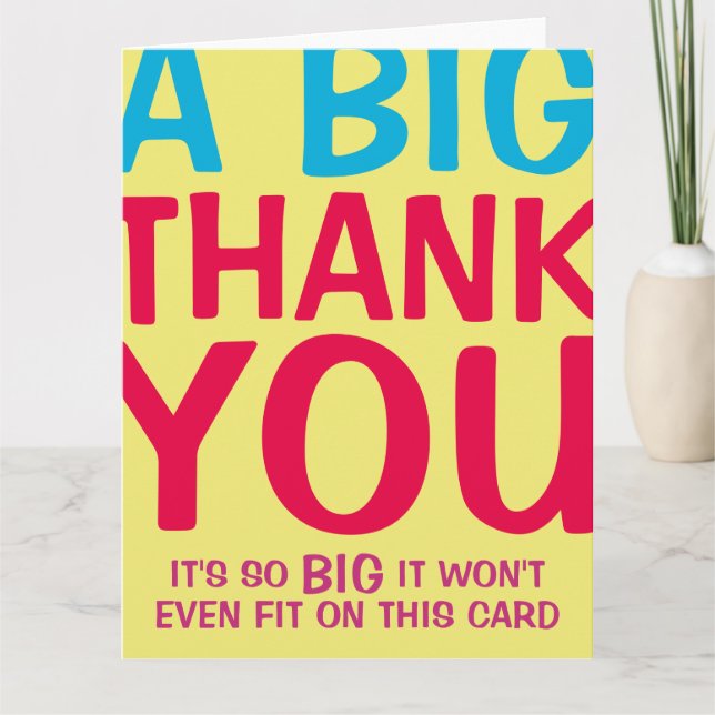 Cartão De Agradecimento Um Grande Obrigado (Frente)