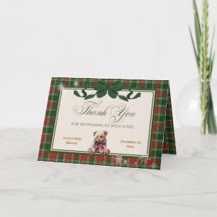 Cartão De Agradecimento Um Natal de Urso de Pelúcia de Churrasco de Bebê A