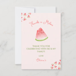 Cartão De Agradecimento Um no aniversário da Melon Watermelon