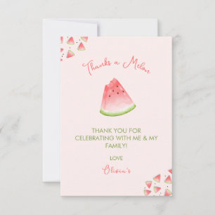 Cartão De Agradecimento Um no aniversário da Melon Watermelon