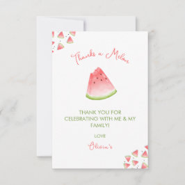 Cartão De Agradecimento Um no aniversário da Melon Watermelon