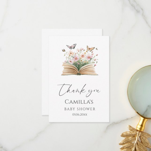 Cartão De Agradecimento Um novo Chá de fraldas de Storybook de capítulo (Frente/Verso In Situ)