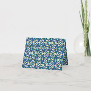 Cartão De Agradecimento um padrão azul e verde com fundo branco