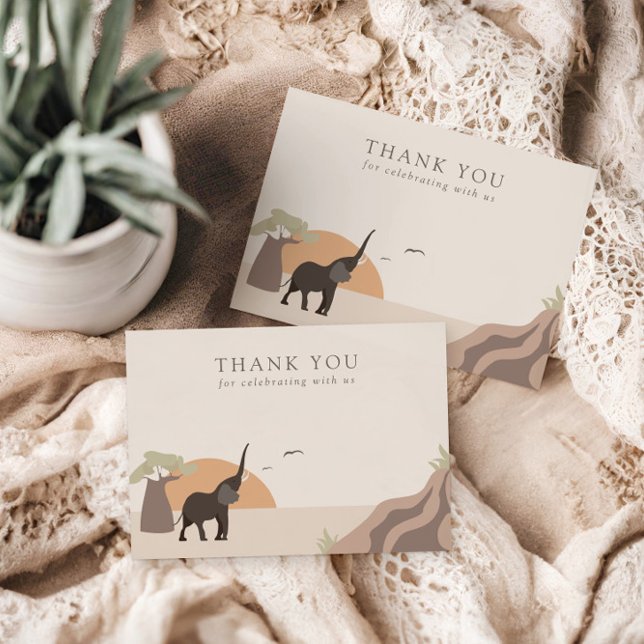 Cartão De Agradecimento Um Pequeno Amendoim | Boho Jungle Safari (Criador carregado)