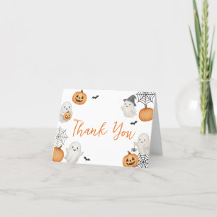 Cartão De Agradecimento Um Pequeno Chá de fraldas de Boo Pumpkin