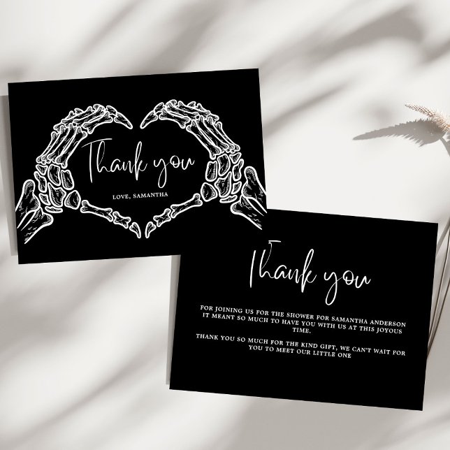 Cartão De Agradecimento Um pequeno Chá de fraldas de Halloween do Caveira (Criador carregado)