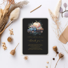 Cartão De Agradecimento Um Pequeno Chá de fraldas De Pumpkin Watercolor