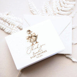 Cartão De Agradecimento Um Pequeno Chá de fraldas De Vintage