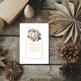 Cartão De Agradecimento Um Pequeno Chá de fraldas Floral de outono de Abób