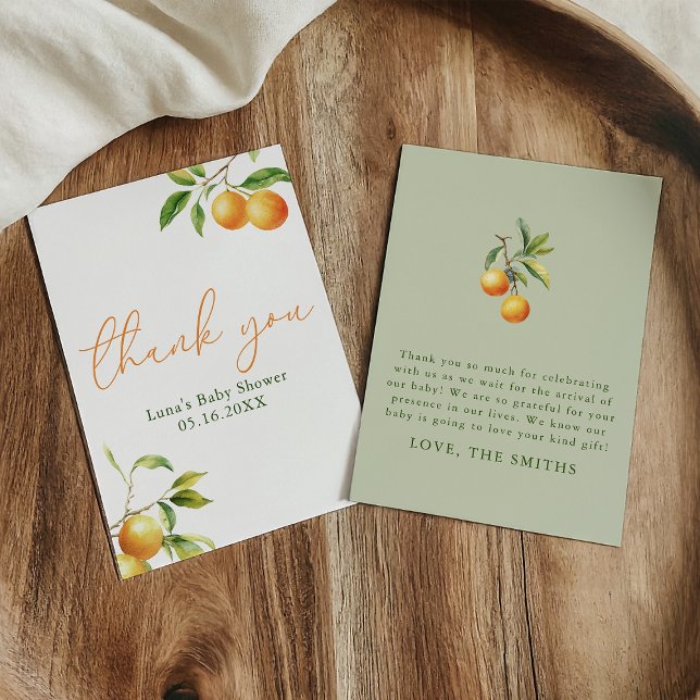 Cartão De Agradecimento Um Pequeno Doce Está a Caminho Chuveiro de Bebê Fl (Criador carregado)