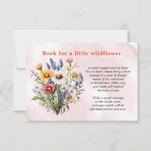 Cartão De Agradecimento Um pequeno livro de Chás de fraldas de flores silv