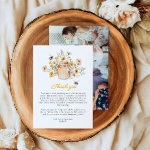 Cartão De Agradecimento Um Pouco De Mel No Caminho Do Chá de fraldas De Aq