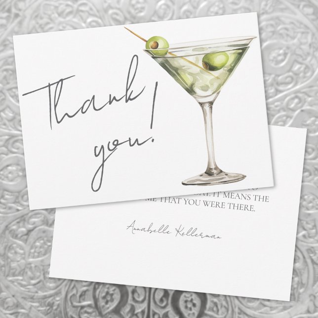 Cartão De Agradecimento Um Pouco Mais Velho Martini (Tini Bit Older Martini Thank You Card)