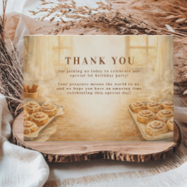 Cartão De Agradecimento Um Primeiro Aniversário de um Doce Pãozinho