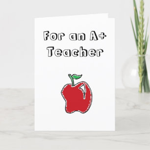 Cartão De Agradecimento Um+ Professor Red Apple Legal School Cartoon