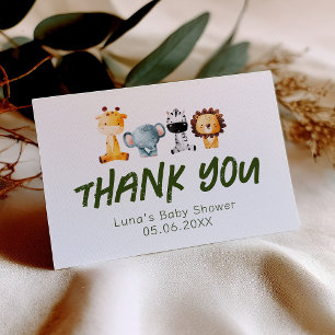 Cartão De Agradecimento Um Selvagem Está No Caminho Do Chá de fraldas Safa