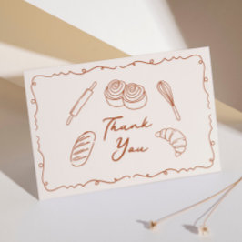 Cartão De Agradecimento Um trocadilho no Chá de fraldas Forno Dobrado