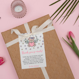 Cartão De Agradecimento Um Urso Rosa Que Pensou Chá de fraldas Obrigado