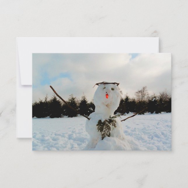 Cartão De Agradecimento Um verdadeiro Snowman e uma fotografia da paisagem (Frente)
