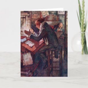 Cartão De Agradecimento Uma Carol de Natal: Cratchit e Scrooge