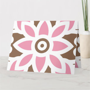 Cartão De Agradecimento uma flor rosa sobre fundo castanho