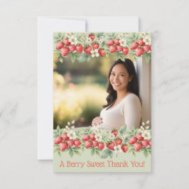 Cartão De Agradecimento Uma Foto Berry Sweet Strawberry Frame