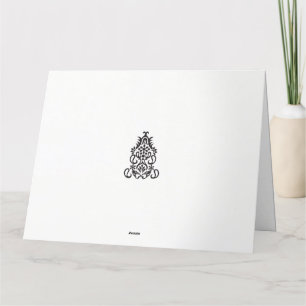 Cartão De Agradecimento uma imagem em preto e branco de um design ornament