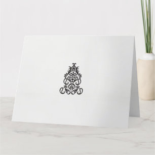 Cartão De Agradecimento uma imagem em preto e branco de um design ornament