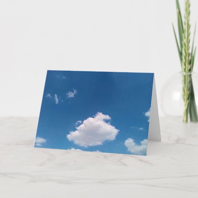 Cartão De Agradecimento Uma nuvem simples (Frente)