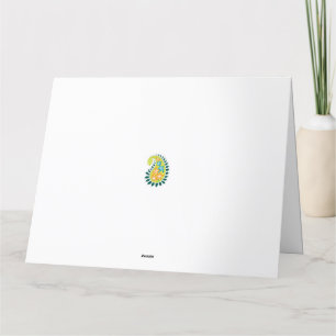 Cartão De Agradecimento uma paisagem amarela e verde com folhas e flores