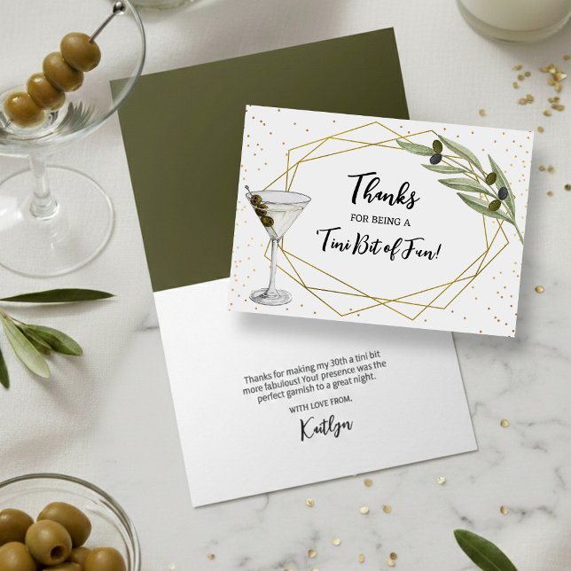 Cartão De Agradecimento Uma Pitada de Diversão Noite de Martini (Criador carregado)