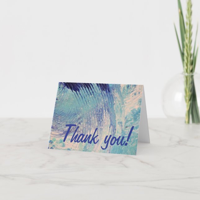 Cartão De Agradecimento "Uma praia, em algum lugar" (Frente)