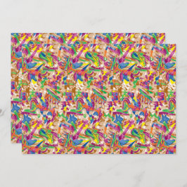 Cartão De Agradecimento Uma vibrante peça de arte moderna com um rosa e um