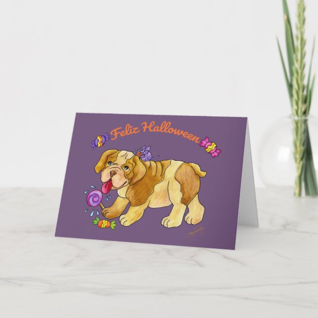 Cartão De Agradecimento Un Dulce Cachorrito Halloween (Frente)