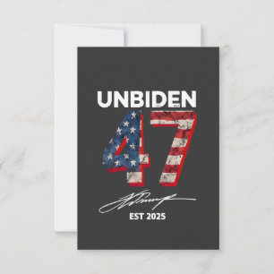 Cartão De Agradecimento Unbiden 47 Trump Est. 2025 4 De Julho