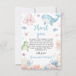 Cartão De Agradecimento Under the Sea Baby Shower