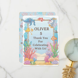 Cartão De Agradecimento Under the Sea Thank You Card, Oliver Birthday