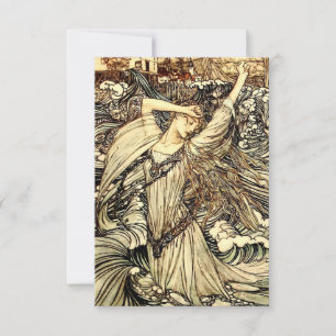 Cartão De Agradecimento "Undine in the Waves" por Arthur Rackham